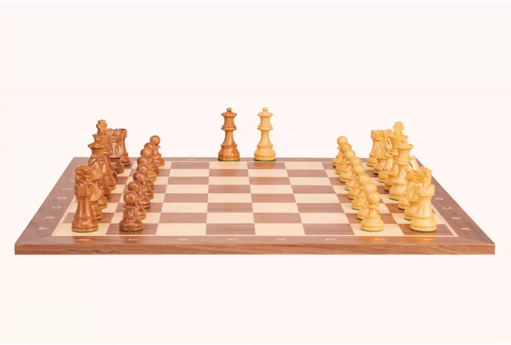 Zestaw szachowy French Walnut | Król 98 mm | Pole 58 mm | Drewniany