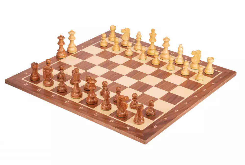 Zestaw szachowy French Walnut | Król 98 mm | Pole 58 mm | Drewniany