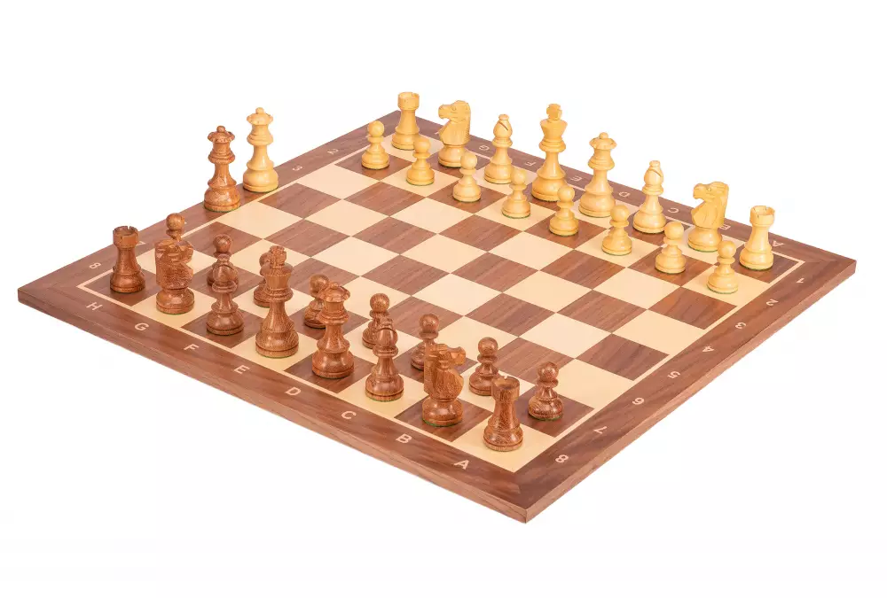 Zestaw szachowy French Walnut | Król 98 mm | Pole 58 mm | Drewniany