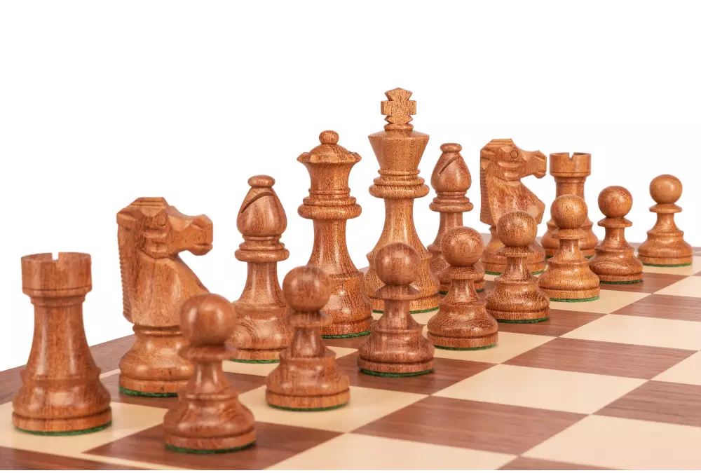 Zestaw szachowy French Walnut | Król 98 mm | Pole 58 mm | Drewniany