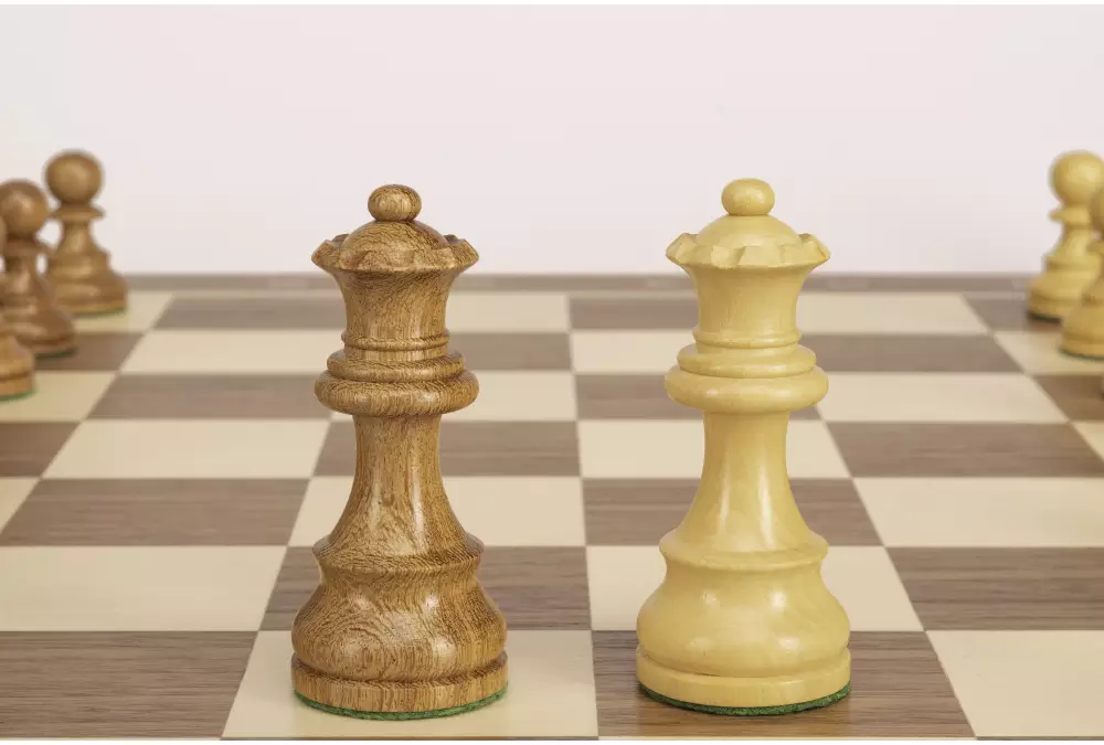 Zestaw szachowy French Walnut | Król 98 mm | Pole 58 mm | Drewniany