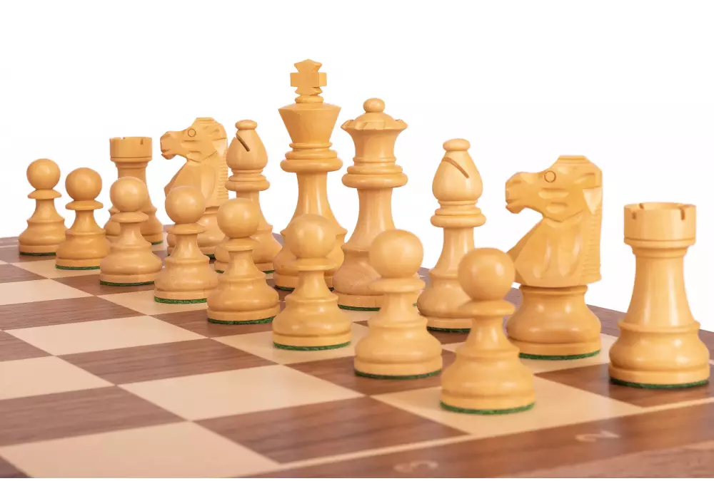 Zestaw szachowy French Walnut | Król 98 mm | Pole 58 mm | Drewniany