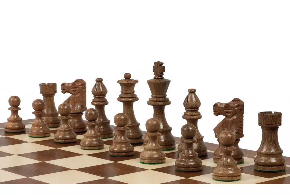 Zestaw szachowy French Lardy (replika) - szachownica (pole 58 mm), figury (król 96 mm)