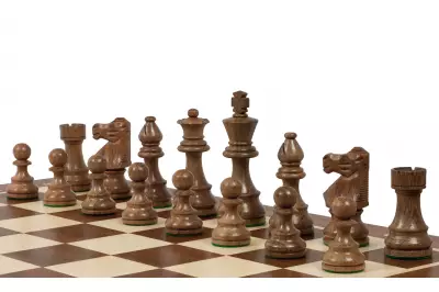 Zestaw szachowy French Lardy (replika) - szachownica (pole 58 mm), figury (król 96 mm)