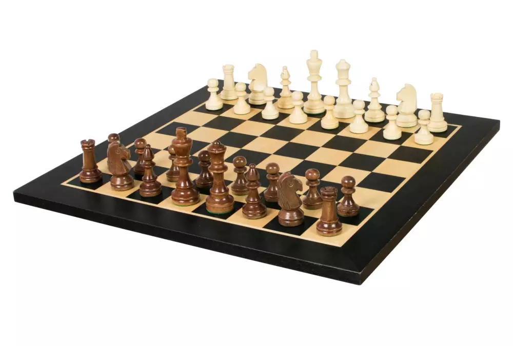 Zestaw szachowy turniejowy Nr 4 - szachownica 40 mm + figury Sunrise Staunton 78 mm