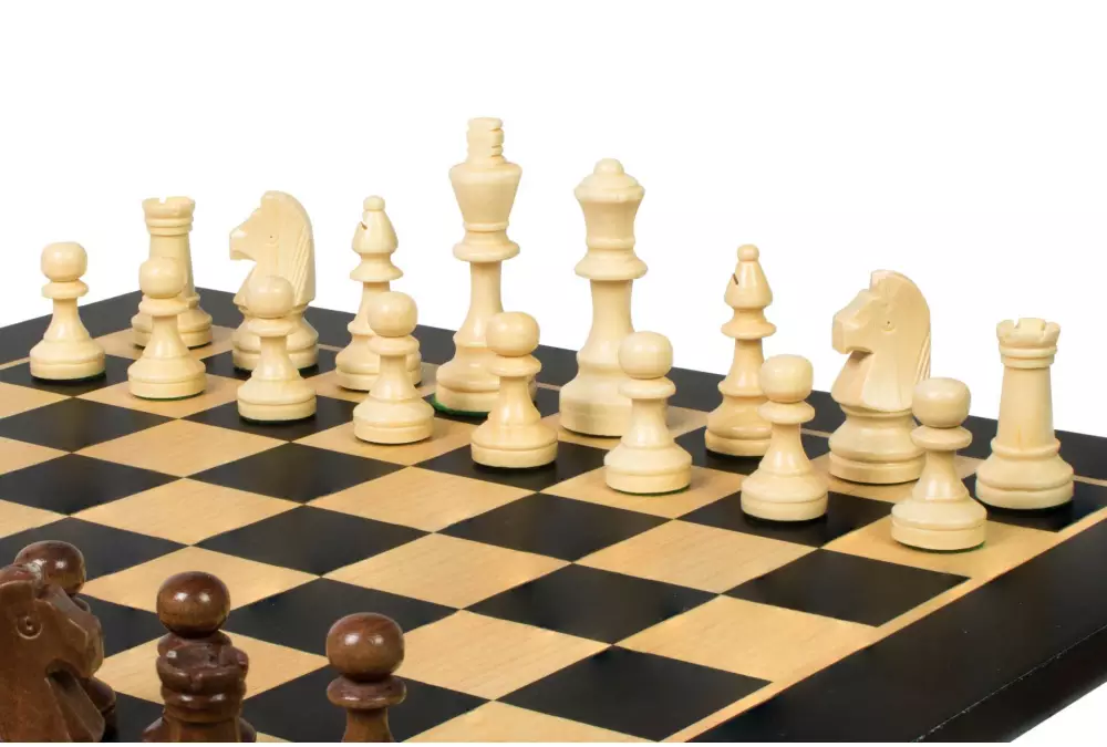 Zestaw szachowy turniejowy Nr 4 - szachownica 40 mm + figury Sunrise Staunton 78 mm