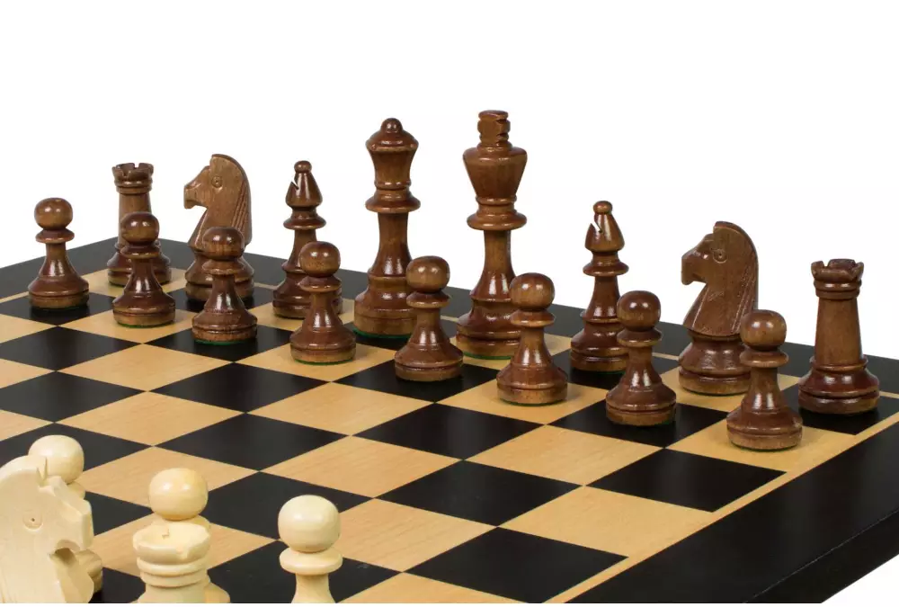 Zestaw szachowy turniejowy Nr 4 - szachownica 40 mm + figury Sunrise Staunton 78 mm