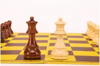 Zestaw szachowy | Figury szachowe German 5+ | Król 98 mm | Szachownica tekturowa