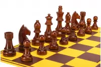 Zestaw szachowy | Figury szachowe German 5+ | Król 98 mm | Szachownica tekturowa