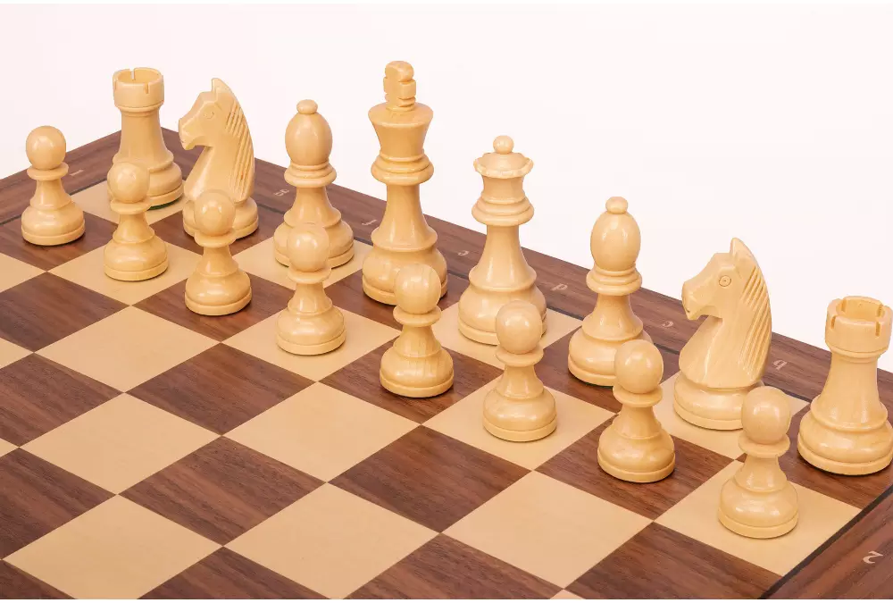 Zestaw szachowy German Walnut | Król 98 mm | Pole 50 mm | Drewniany