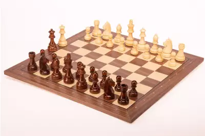 Zestaw szachowy German Walnut | Król 98 mm | Pole 50 mm | Drewniany