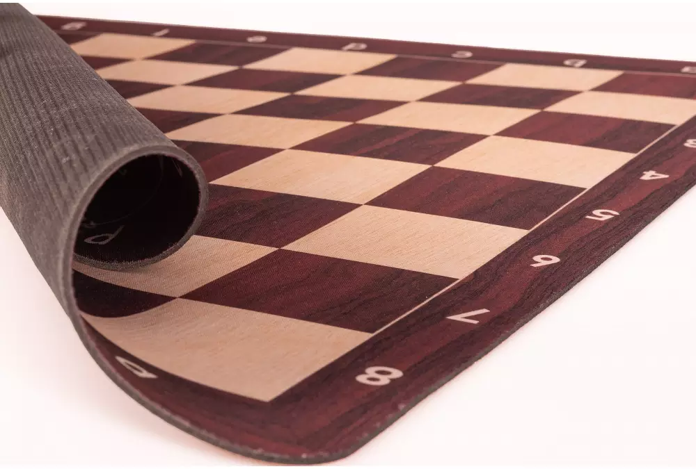 Zestaw szachowy | Figury szachowe German 5+ | Król 98 mm | Szachownica zwijana Mahoniowa