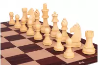 Zestaw szachowy | Figury szachowe German 5+ | Król 98 mm | Szachownica zwijana Mahoniowa