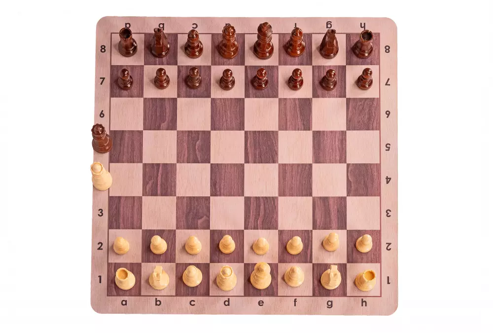 Zestaw szachowy | Figury szachowe German 5+ | Król 98 mm | Szachownica zwijana Light