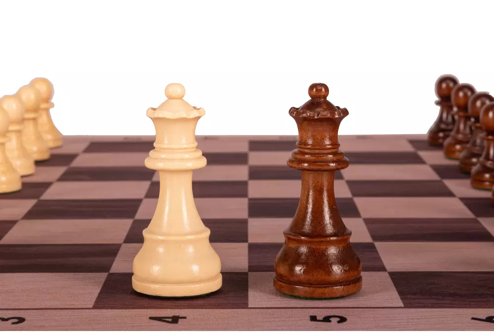 Zestaw szachowy | Figury szachowe German 5+ | Król 98 mm | Szachownica zwijana Light