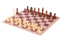 Zestaw szachowy | Figury szachowe German 5+ | Król 98 mm | Szachownica zwijana Light