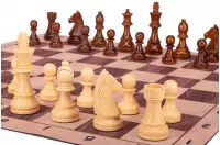 Zestaw szachowy | Figury szachowe German 5+ | Król 98 mm | Szachownica zwijana Light
