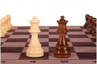 Zestaw szachowy | Figury szachowe German 5+ | Król 98 mm | Szachownica zwijana Light