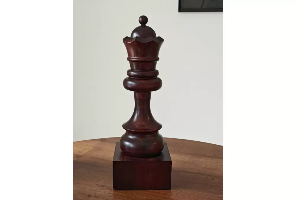 Puchar szachowy drewniany - Czarny Hetman