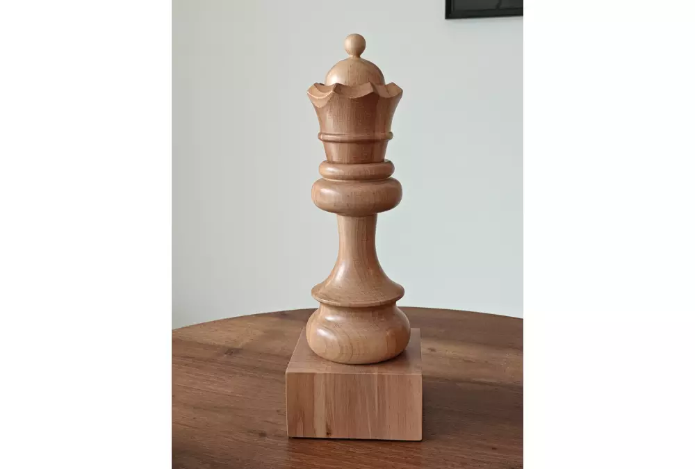 Puchar szachowy drewniany - Biały Hetman