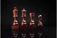 Puchar szachowy drewniany - Czarny Pion