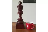 Puchar szachowy drewniany - Czarny Król