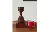 Puchar szachowy drewniany - Czarna Wieża