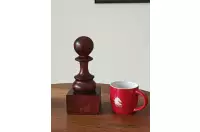 Puchar szachowy drewniany - Czarny Pion