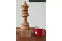 Puchar szachowy drewniany - Biały Hetman
