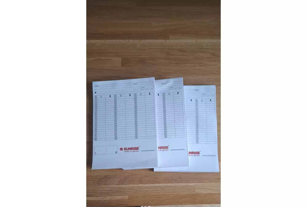 Bloki samokopiujące do zapisu partii - Scorebook (50 partii)