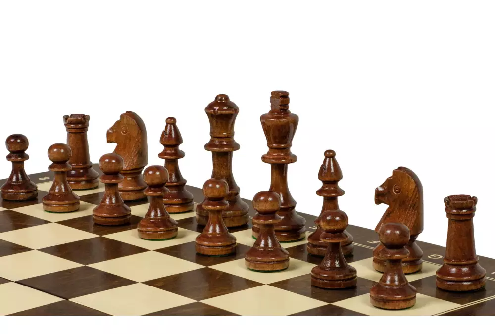 Szachy treningowe drewniane (40x40cm) - pole 40 mm