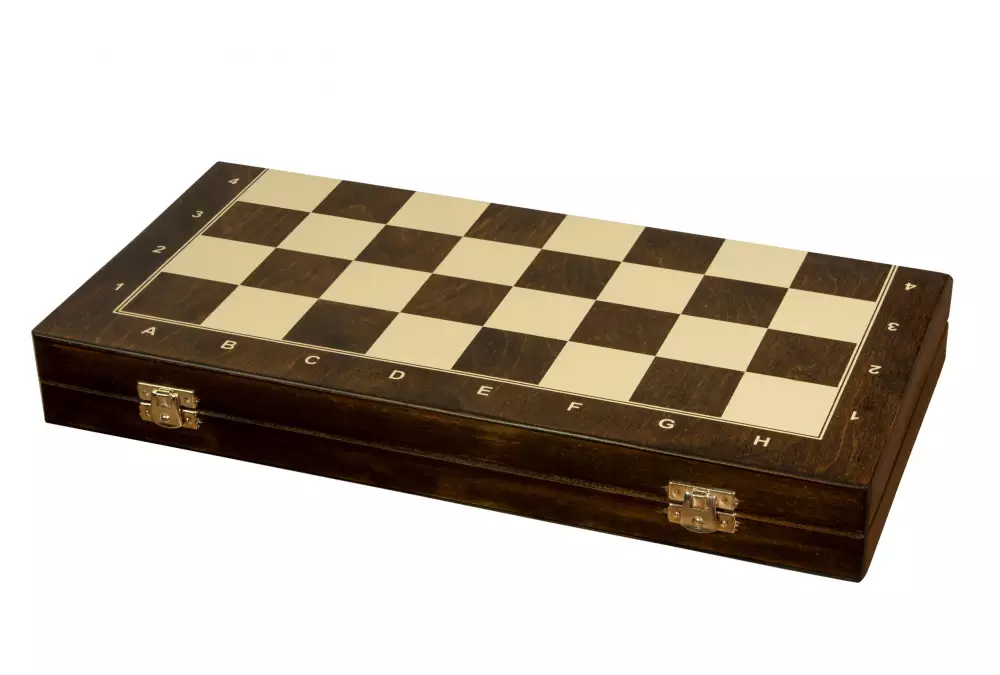 Drewniana kasetka szachowa z wkładką (48 x 48 cm)