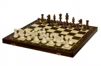 Szachy treningowe drewniane 48 cm dociążane metalem (pole 50 mm, król 90 mm)