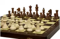 Szachy treningowe drewniane 48 cm dociążane metalem (pole 50 mm, król 90 mm)