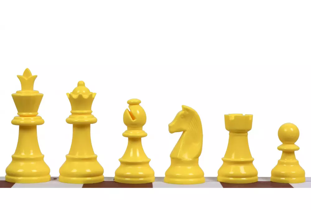 Figury szachowe Staunton 6, plastikowe (król 95 mm) - żółte