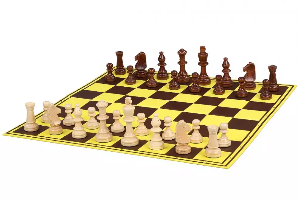 Zestaw turniejowy - figury drewniane Nr 5 z szachownicą tekturową o polu 55 mm