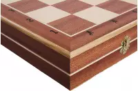 SZACHY ZAMKOWE DUŻE (58,5 x 59 cm) intarsja, wkładka