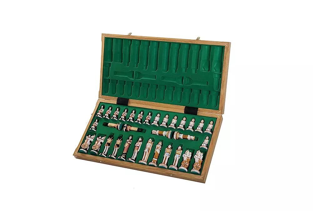 DUŻE SZACHY EGIPT (65x65cm) intarsjowane