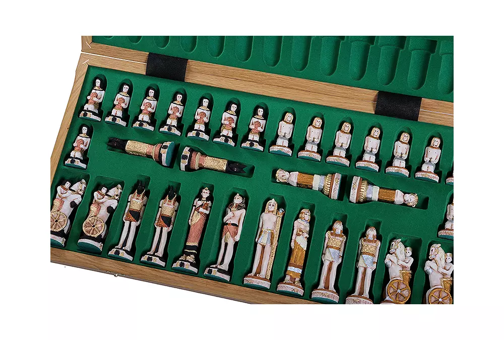 DUŻE SZACHY EGIPT (65x65cm) intarsjowane