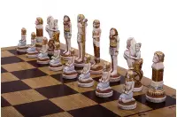 DUŻE SZACHY EGIPT (65x65cm) intarsjowane