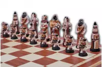 DUŻE SZACHY FANTAZJA (58x58cm) intarsjowane