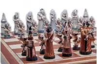 DUŻE SZACHY FANTAZJA (58x58cm) intarsjowane