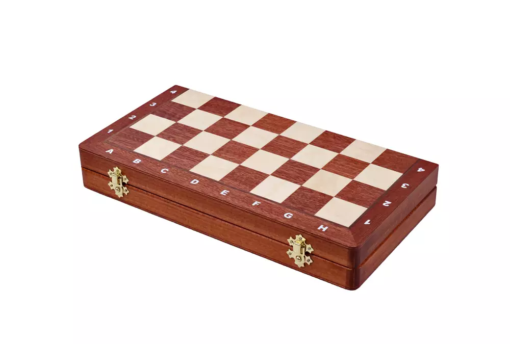 Składana kasetka szachowa z miejscem do przechowywania figur (pole 40 mm)