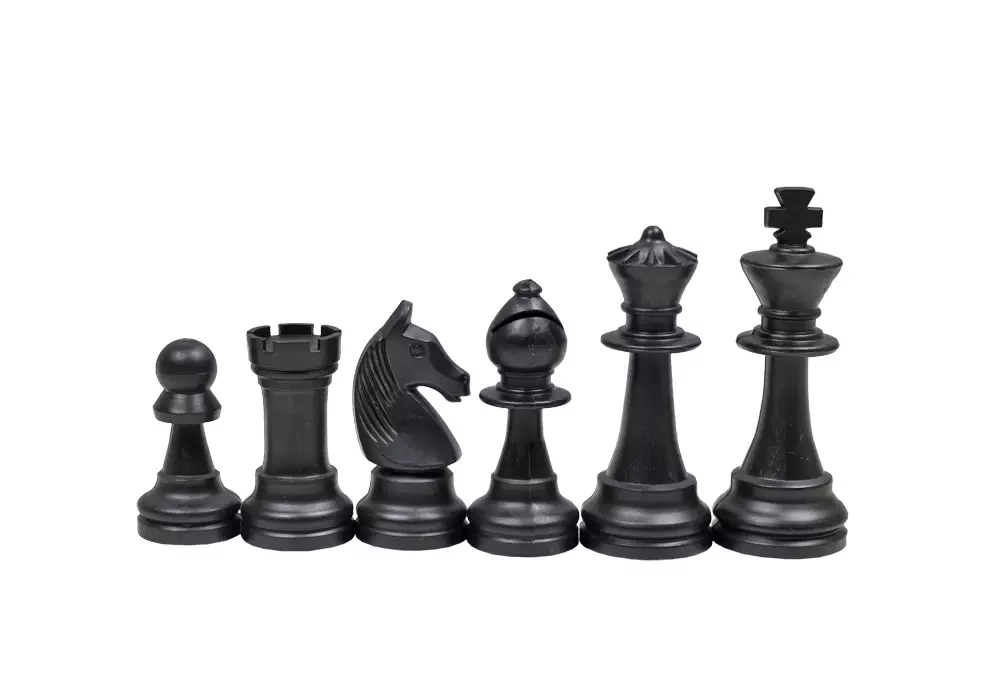 Figury szachowe Staunton nr 6, kremowo-czarne (król 96 mm)