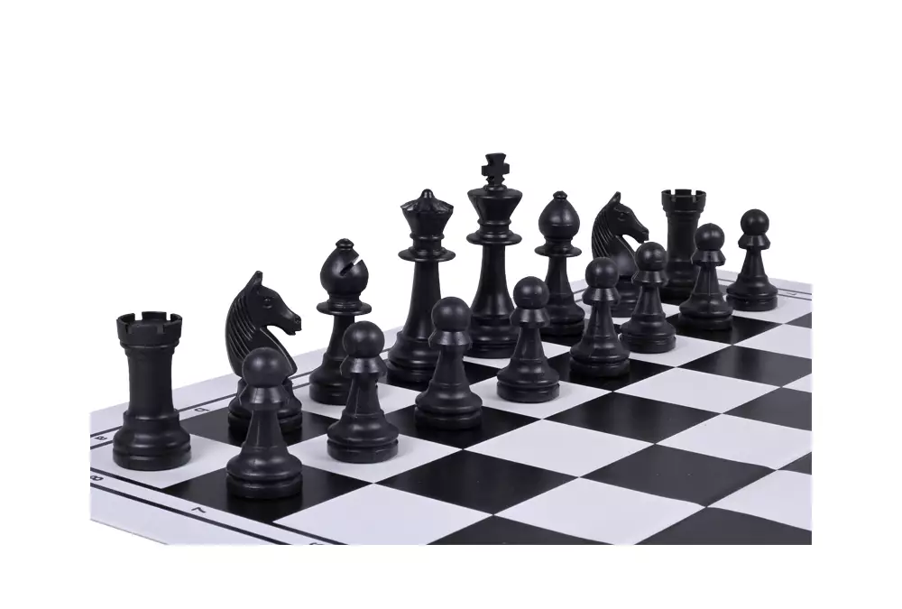 Figury szachowe Staunton nr 6, kremowo-czarne (król 96 mm)