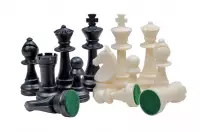 Figury szachowe Staunton nr 6, kremowo-czarne (król 96 mm)