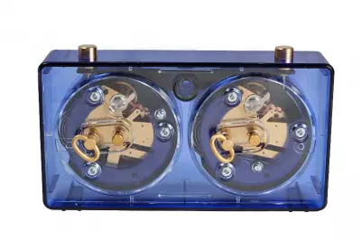 Zegar plastikowy CLASSIC mały, niebieski transparentny