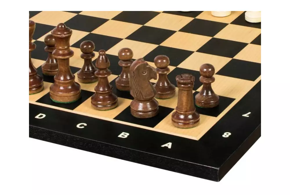 Zestaw szachowy turniejowy Nr 4 - szachownica 40 mm + figury Sunrise Staunton 78 mm