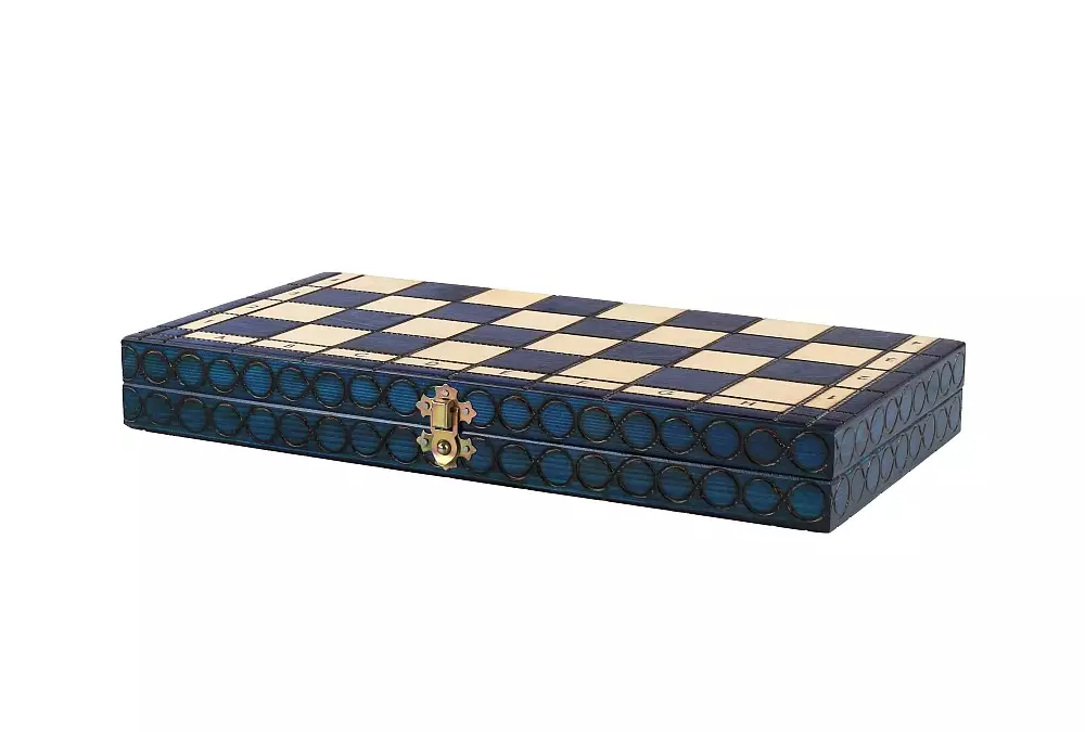 SZACHY KRÓLEWSKIE ŚREDNIE (34x34cm) kolor niebieski