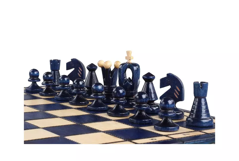 SZACHY KRÓLEWSKIE ŚREDNIE (34x34cm) kolor niebieski